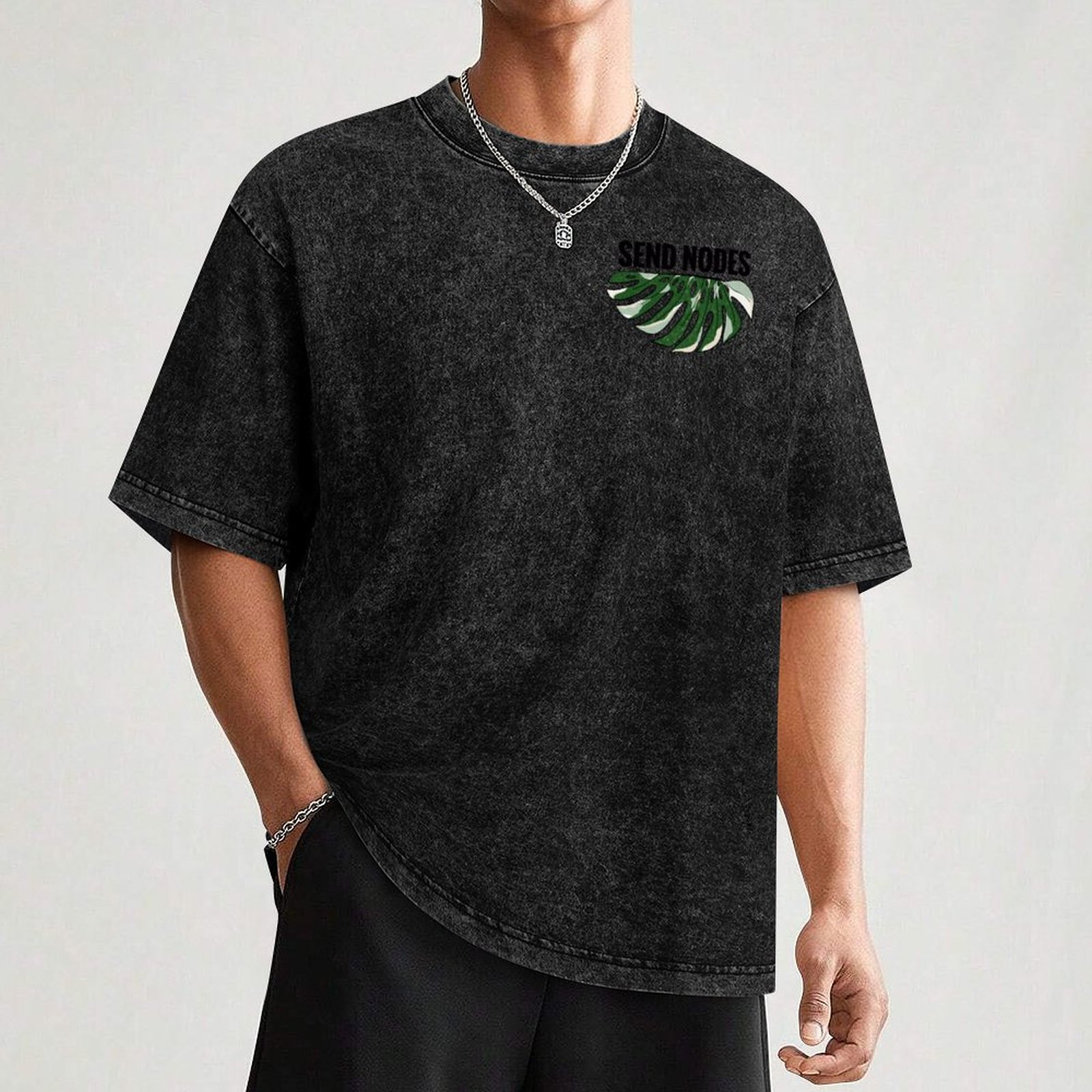 Send Nodes - Kaos Monstera Ber - Variegated Monstera Node ulasan dan harga